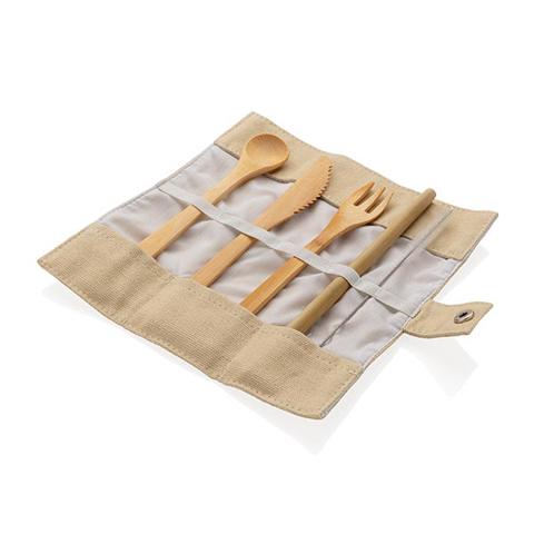 Set de couverts en bambou écologique | ObjetsEcologiques.com