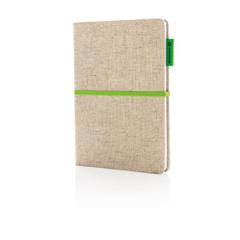 Carnet A5 à couverture en jute et coton écologique | ObjetsEcologiques.com
